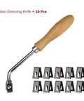 Heavy Duty Floor Welding Slot Knife With Solid Beech Handle And Razor Sharp Steel Blade Geared Up For Slick Pvc Vinyl And Rubber Grooving Projects That Run Smooth With Zero Hassle with 10 plastic spacers.