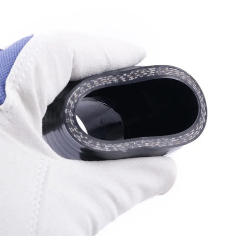 1.5 To 2 Inch Silicone Reducer Coupler Reinforced Hose, cross-section view showing 4-ply thickness and hand gripping, High Temp -60C To 260C.