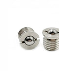 Premium 304 Stainless Steel Flanged Spring Ball Plunger With Press In Bead Wave Handle Groove M5 To M16 Sizes shown from the side.