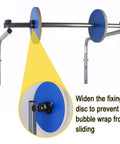 Wall Mounted Bubble Wrap Dispenser For Packing And Shipping with adjustable fixing disc for various widths.