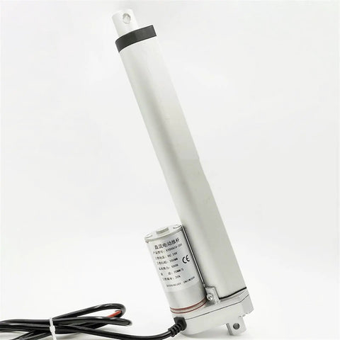 Top Tier Electric Linear Actuator With Smooth DC Motor Motion Controller For Heavy Duty Projects That Needs Reliable Power And Precise Adjustments Every Single Day, silver aluminum body, compact size.