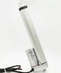 Heavy Duty Electric Linear Actuator 12V 24V DC Motor With 750mm Stroke Smooth Operator Gearbox in silver with motor and wiring.