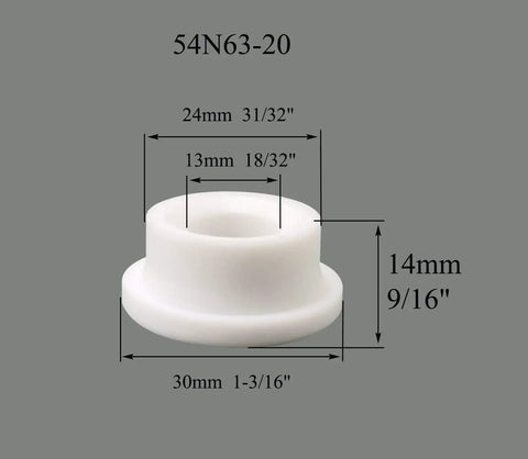 TIG Gas Lens Insulator Cup Gasket WP 9 20 25 Torch Direct Fit Pro Grade 54N63-20 with dimensions