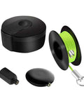 Magnetic Wire Puller Set With Fish Tape System For Fast Cable Routing Inside Walls And Outdoor Projects Cable Puller Tool Keeps Wires Safe Easy Run And Pull Kit For DIY Home Upgrades, black reel kit with neon green cord