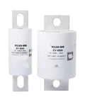 Top Dollar Heavy Duty DC Fast Charging Cartridge Fuse For Electric Vehicle Stations Road Ready 400 Amp Electrical Safety Direct Swap Daily Driver Power Shield Kit two cartridge fuses, one 300A and one 450A, front view.
