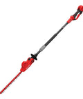 Cordless Pole Hedge Trimmer With 18 Inch Dual Action Blades, 180 Degree Pivoting Head For 5 Cutting Angles, 11 Foot Reach
