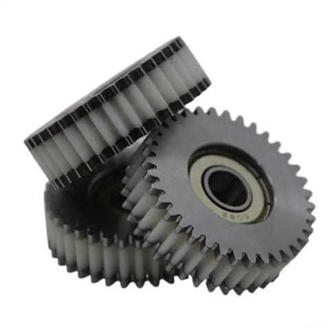 Close-up of a 36T Wheel Hub Motor Planetary Gear Set With 608Z Bearing For Ebike Motors Nylon Teeth And Nylon Plus Stainless Steel Teeth 3 Pack Steel Gears Built For Smooth Shifts And Durable Performance On Any Terrain showing nylon and steel gears stacked.