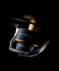 Close-up of Saltiga Spinning Reel 20 14000-XH 2020 Model showing durable alloy construction and sleek design.