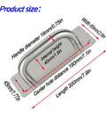 Stainless Steel Door Plate Pull Handle 2 Pack Heavy Duty Push Pull Sliding Barn Door Handle With Backplate For Indoor Outdoor Use Fire Door Applications 7.9 Inches By 2.6 Inches Rectangle, with measurements marked.
