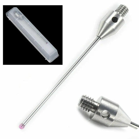 Two Pack CMM Touch Probe Styli With 2mm Ball Tip And 50mm Measuring Rod For Coordinate Measuring Machines Metrology Probes For High Precision Testing Shop Ready Quality Inspection Tools For Industrial Measurement, in case