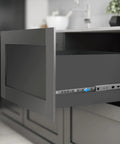 Dang Smooth Operation With These Rock Solid 13.5 Inch Ball Bearing Drawer Slides Featuring Heavy Duty Zinc Plated Metal Cabinet Tracks Built Tough To Handle Any Workshop Load And Deliver Quiet Close Action Every Damn Time 4 Pack - close-up of drawer installed with side mount slides.
