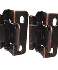Oil Rubbed Bronze Self Closing Cabinet Hinges Partial Warp One Half Inch Inset Four Pack Embedded Steel Door Hinge Set