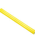 Beefy Polyurethane Coated Conveyor Roller With Stainless Steel Shaft And Galvanized End Cap Yellow 2.4 Inch Diameter By 24 Inch Length Replacement Part For Industrial Conveyors, angled view