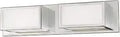 Two-Light Polished Chrome ADA Bath Vanity Bar Light With Etched Opal Glass Diffuser mounted horizontally, front view