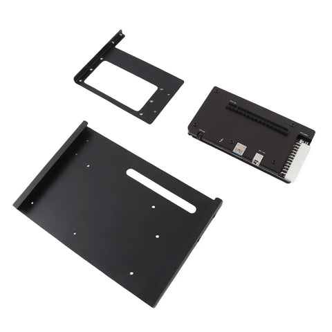 Thunderbolt 3 And 4 External GPU Dock Station With USB 4.0 PCIe 16X Slot ATX 24Pin Adapter For Gaming Laptops, black metal parts shown.
