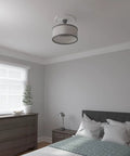 Bedroom with Dope Ceiling Medallion 18 Inch Outer Diameter 4 Inch Inner Diameter Five Eighths Inch Projection Lightweight Canopy Upgrade