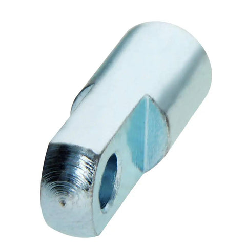 Five Pack Pneumatic Cylinder Clevis End Connectors For Air Cylinders, 52mm Length, I Type, M10x1.25 Female Thread, Iron Metal Foot Mount Fittings, Rod Clevis End Attachments For Built Tough Air Linkages, single iron connector
