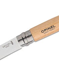 Opinel No 10 corkscrew knife with wooden handle from Nomad Camping Kitchen Utensil Kit With Serrated No 12 Folding Knife No 10 Corkscrew Knife No 6 Peeler And Cutting Board For Outdoor Prep Perfect For Camping Hiking Boating And Backpacking.