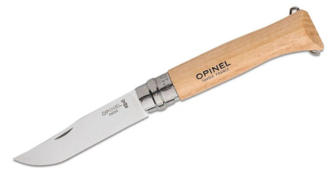 Opinel No 10 corkscrew knife with wooden handle from Nomad Camping Kitchen Utensil Kit With Serrated No 12 Folding Knife No 10 Corkscrew Knife No 6 Peeler And Cutting Board For Outdoor Prep Perfect For Camping Hiking Boating And Backpacking.
