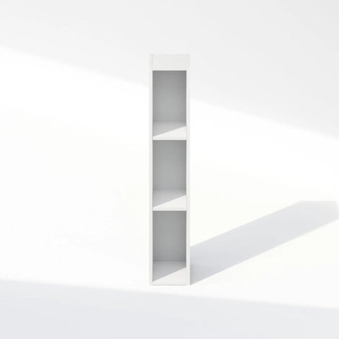 Hella Efficient Three Tier Closet Organizer With Open Shelf Storage For Bedroom Wardrobe Space Saving Slim Floor Rack In Pristine White Compact Layout For Handbags Shoes And Daily Essentials