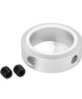 Heavy Duty Aluminum Alloy Fixed Locking Limit Ring Anodized Finish Precision Mechanical Stop Shaft Spacer Industrial Machine Single Slotted Clamp Design, silver with set screws