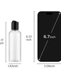 TSA Approved Travel Bottles 3.4 Oz On The Go Friendly 5 Pack Leak Proof Squeezable Clear Plastic Containers size comparison
