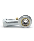 Rod End Bearings With 1/4 Inch Bore And 1/4-28 Female Thread, Spherical Ball Joint, Heavy Duty Steel Body, Hardened Bearing Steel Ball, 13 Degree Misalignment Capability, 7.7 kN Static Load, 4.5 kN Dynamic Load on white background