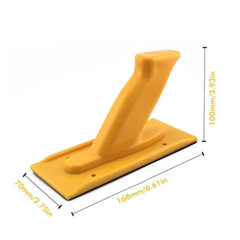 Heavy Duty Woodworking Push Block Safety Push Stick With Non Slip Grip for table saw, jointer, shaper. Yellow handle, dimensions.