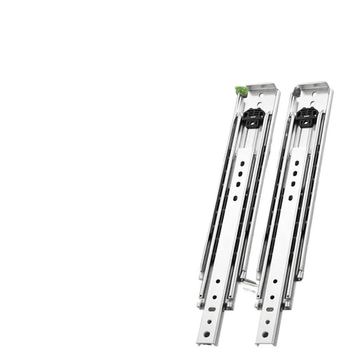 Heavy Duty Ball Bearing Drawer Slides Full Extension Guide Rails showcasing shiny cold rolled steel construction for custom cabinets.