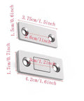 4 Pack Cabinet Magnetic Door Catch Set With Stainless Steel Shell showing dimensions of 1.5cm by 4.2cm at different angles