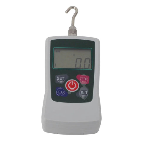 Portable Digital Force Tester With Aluminum Alloy Frame Push Pull Dynamometer Ranging From 20 To 200 Newtons Great For Material Mechanics Product Development Lab Testing And On Site Quality Control, front view