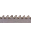 Close-up of three sixteenth inch high speed steel keyway broach teeth with shim for precise keyways in machinery and equipment.