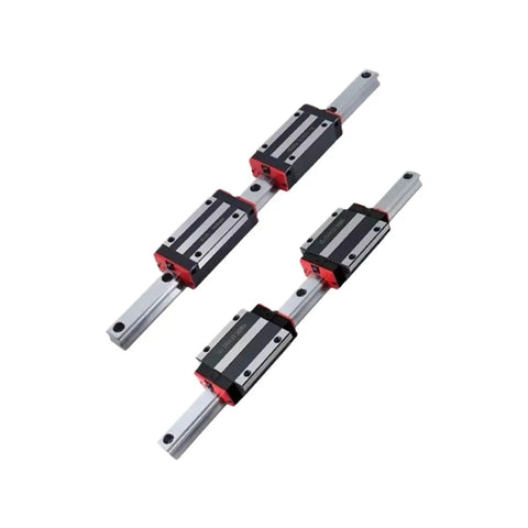 Built Tough Dfu2005 Ball Screw Nut Kit Paired With Zero Lag Hgr20 Linear Guide Rails And Crisp Hgw20cc Carriage Blocks For Rapid Cnc Shop Builds 1000Mm, showcasing linear guide rails and carriage blocks.