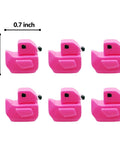 6 pink flamingo-shaped decorative toppers, 0.7 inch size, for Flamingo Magnetic Door Hinge Heads Set 6 Fun Miniature Decorative Toppers for Doors and Metal Surfaces Quirky Cottage Style Home Decor That Adds Playful Personality, arranged in grid format.