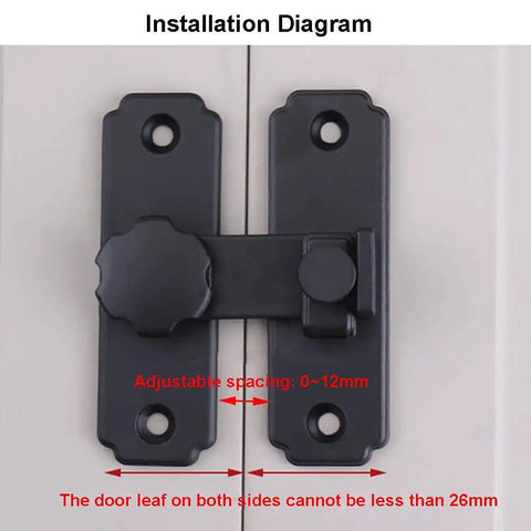 Installation diagram of Heavy Duty Stainless Steel Flip Hasp Latch With Foolproof Auto Return Action for barn doors.