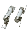 Dead Nuts Reliable 50 Amp High Voltage Automotive Fuse Rated 500V And 750V R10H-EV 10x38mm thermal cutoff in white with silver terminals.
