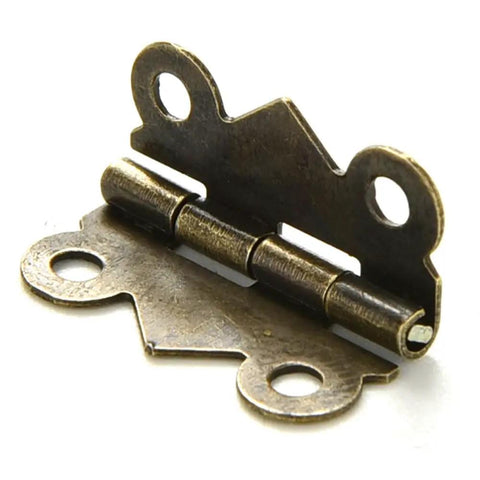 Brass mini hinge for dollhouse and jewelry box, 20x17mm, part of 10 pcs set for DIY repairs and furniture upgrades.