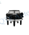 Side view of Pair Of Front Wheel Hub Bearing Assemblies For 2003 To 2009 Ford Ranger 4WD OEM Quality Replacement Easy Install Durable Front Hub Bearings For Smooth Ride, showing metal construction and mounting studs.