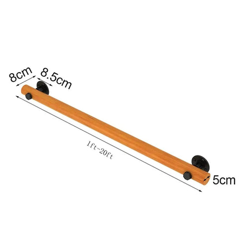 Tough Six Foot Round Wood Stair Handrail With An Antislip Finish That Locks Tight For Indoor Walls Hallways And Attics. Dimensions: 1ft-20ft, round pine wood, anti-slip coating.