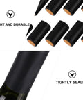 Sleek Black Wine Bottle Shrink Caps Engineered For Fast Heat Shrink Sealing Hella Durable Premium PVC Build securely sealing a wine bottle.
