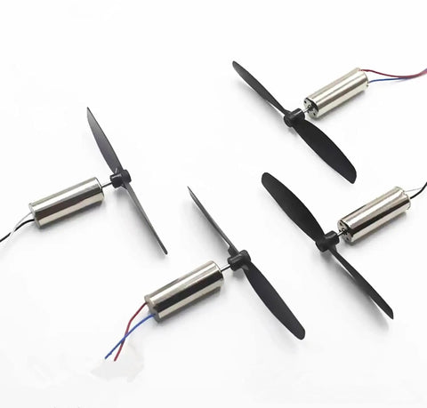 614 Hollow Cup Drone Propellers And Coreless Micro Motors Kit for RC helicopters and quadcopters shown with 4 micro motors