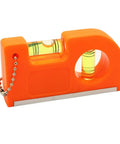 Spirit Level Tool Small Pocket Level with 2 Bubble Spirit Leveler Metal Keychain 3PCS in bright orange with locking dial vial.