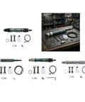 Heavy Hitter Pneumatic Die Grinder Kit with High Speed Air Polisher Engraving Pen and rugged metal housing on workbench.