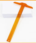 Two Pack Orange Plastic T Square Rulers With Double Side Precision Scale, 13 Inch/30 cm on white background