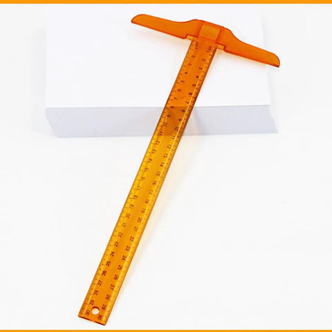 Two Pack Orange Plastic T Square Rulers With Double Side Precision Scale, 13 Inch/30 cm on white background