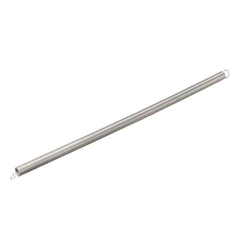 Stainless steel extended tension spring with dual hooks, 0.031 in wire diameter, 11.81 in free length