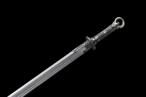 Ring Pommel Song Dao Hand Forged High Manganese Steel Blade With Rosewood Scabbard And Exclusive Alloy Fittings 39 Inches Overall Length 27