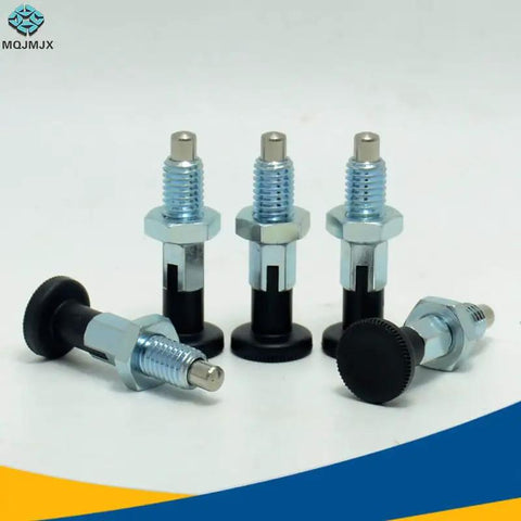 Top-Shelf Indexing Plunger Lock Pin Index Bolt M10-1.5 Coarse Thread Screw Stainless Steel 303 Carbon Steel MT302ZB Pro-Shop Grade Heavy-Duty Workholding Bolt With Sure-Grip Lock in a group display.