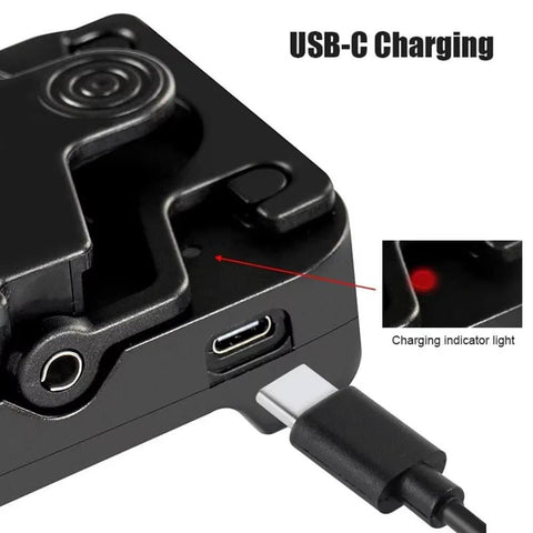 Detail of Handlebar Laser Align Tool For Bicycles And Bike Seats, showing USB-C charging port and indicator light.