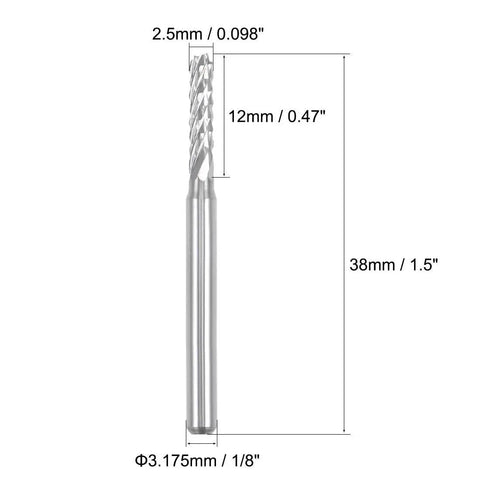 Ten Piece 2.5mm Carbide End Mills Engraving Milling Cutters For PCB Machining With One Eighth Inch Shank CNC Router Bits High Hardness And Wear Resistance For Precise Smooth Cuts